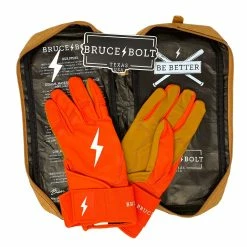 Bruce Bolt PREMIUM PRO Long Cuff Batting Gloves: Orange -Deals Baseball Glove Store premium pro long cuff batting gloves orange brucebolt 341009