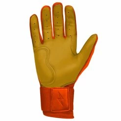 Bruce Bolt PREMIUM PRO Long Cuff Batting Gloves: Orange -Deals Baseball Glove Store premium pro long cuff batting gloves orange brucebolt 813600