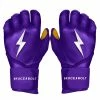 Bruce Bolt PREMIUM PRO Long Cuff Batting Gloves: Purple
