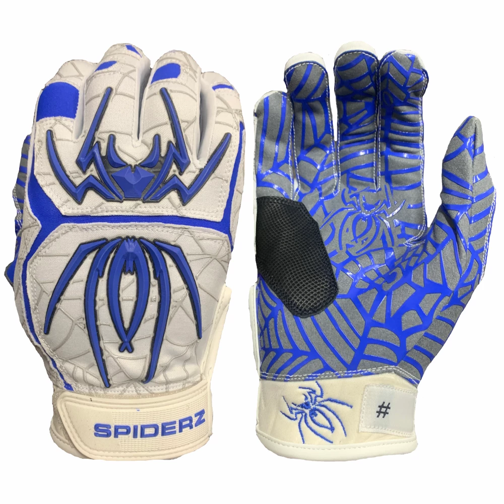 2020 Spiderz HYBRID Batting Gloves: White/Royal Blue/Black 3 2020 Spiderz HYBRID Batting Gloves: White/Royal Blue/Black